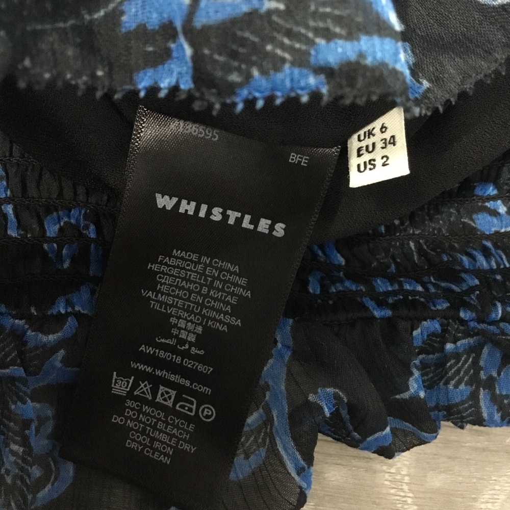 NWOT Whistles Blue Bali Jumpsuit size US 2 Resort Vacation Cruise - Picture 9 of 12